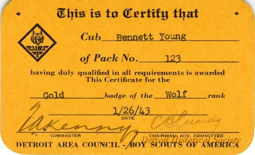 Certificate, Achievement