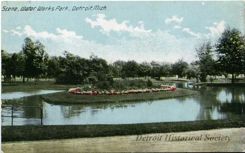 Postcard - Scene, Water Works Park, Detroit, Mich.