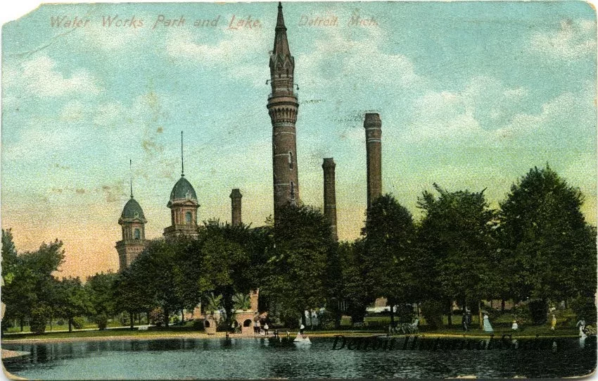 Postcard - Water Works Park and Lake, Detroit, Mich. - Water Works Park and Lake, Detroit, Mich.