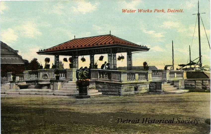Postcard - Water Works Park, Detroit.