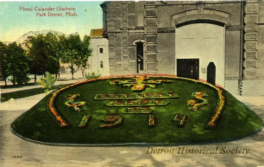 Postcard - Floral Calendar, Gladwin Park, Detroit, Mich.