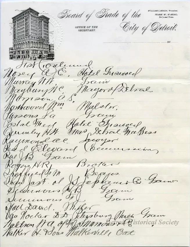 Roster - Board of Trade of the City of Detroit