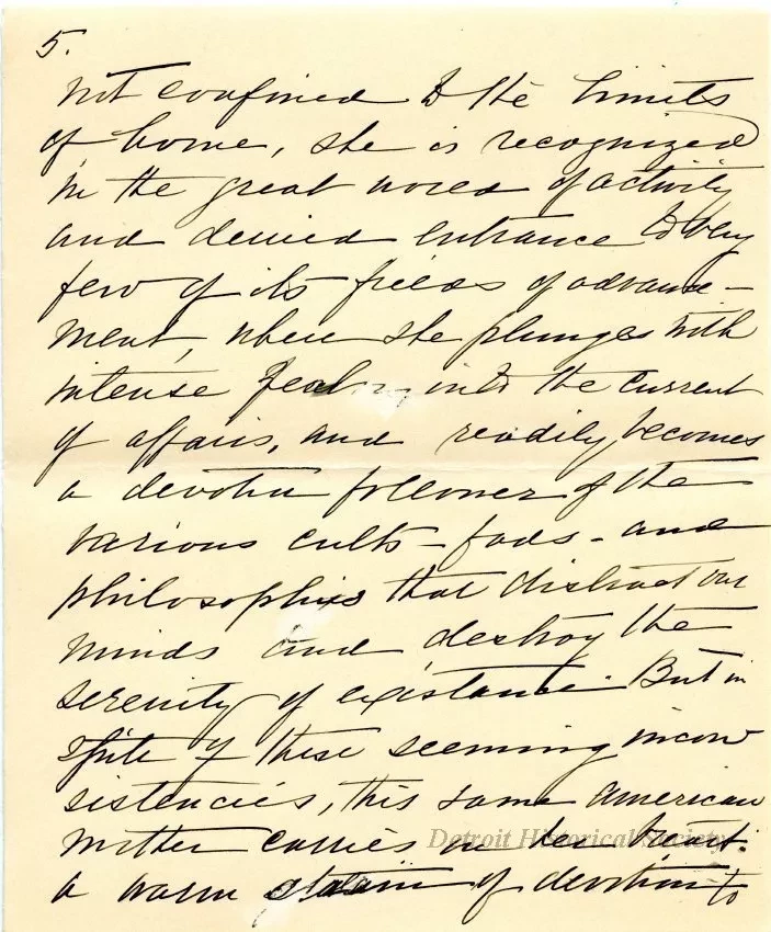 Letter - The American Mother in Detroit