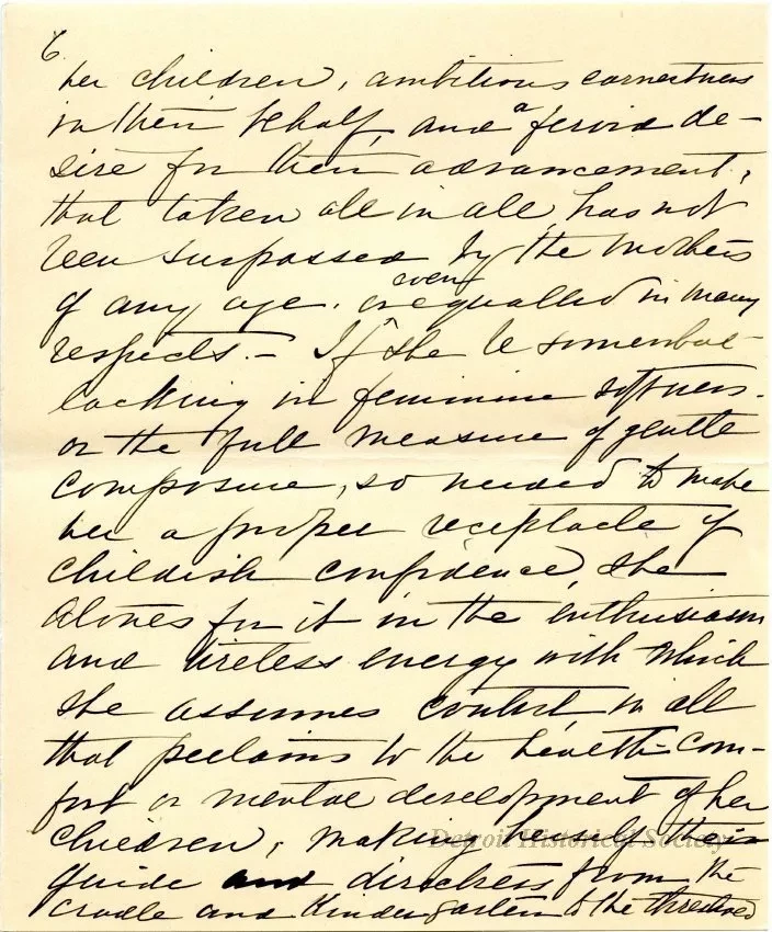 Letter - The American Mother in Detroit