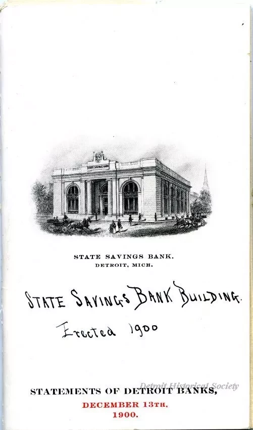 Booklet - Statements of Detroit Banks, 
December 13th, 1900.