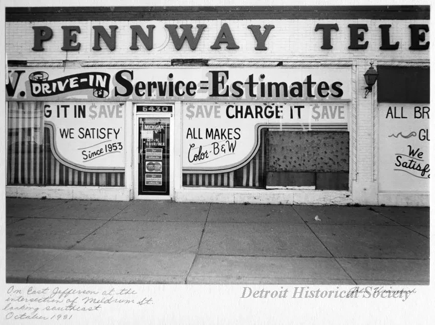 Print, Photographic - On East Jefferson at the intersection of Meldrum St. looking southeast