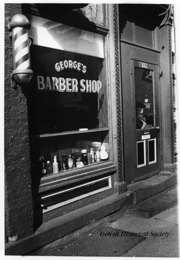 Print, Photographic - George's Barber Shop, 553 Monroe, George Leftsia, Greektown