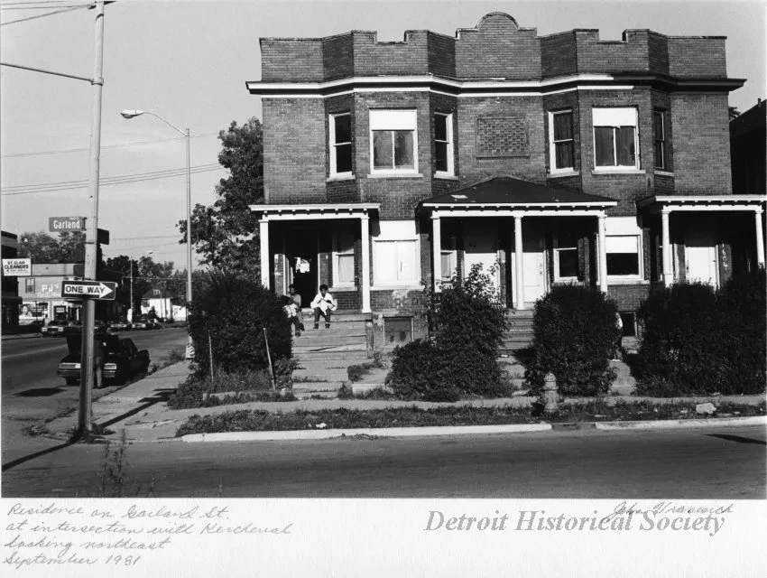 Print, Photographic - Residence on Garland St. at intersection with Kerchival looking northeast