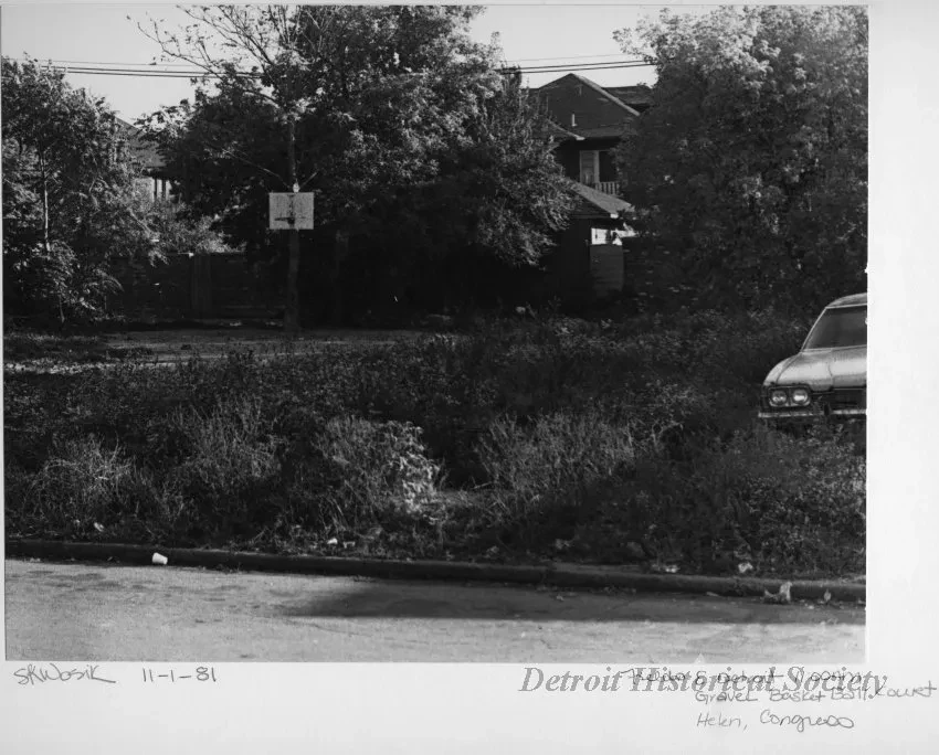 Print, Photographic - Fields, E. Detroit, 11:00AM; Gravel Basketball Court; Helen, Congress