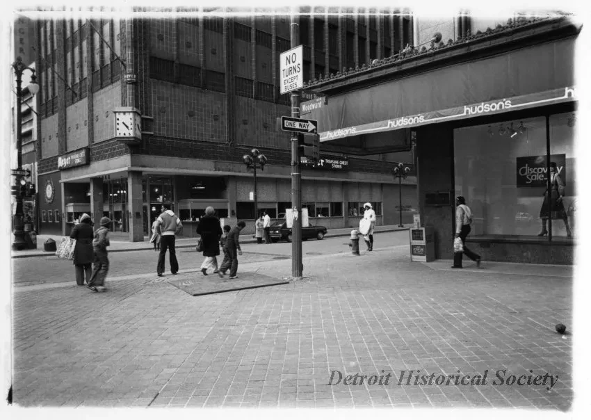 Print, Photographic - Southeast Corner of Woodward and Grand River E. Looking Northeast