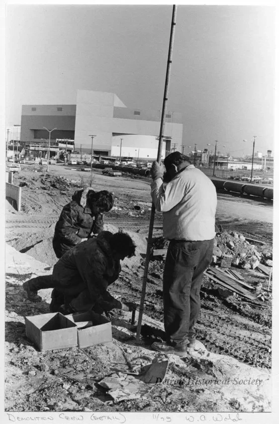 Print, Photographic - Demolition Crew Installing Explosive, Joe Louis Arena