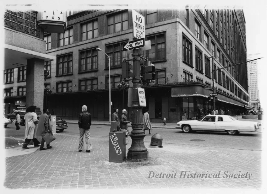 Print, Photographic - Northeast Corner of Woodward and Grand River, Looking Southeast