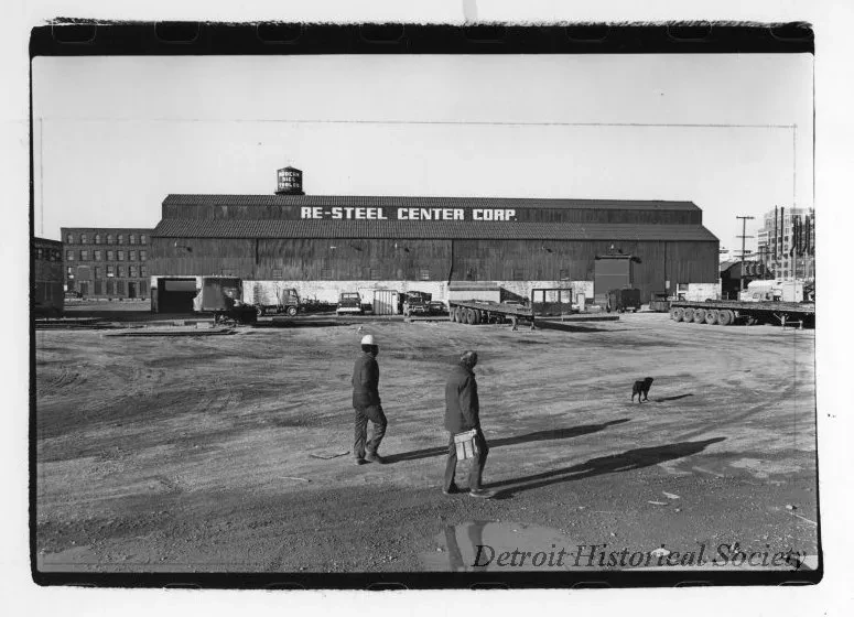 Print, Photographic - Workers Behind Re-Steel Center Corporation, Facing North