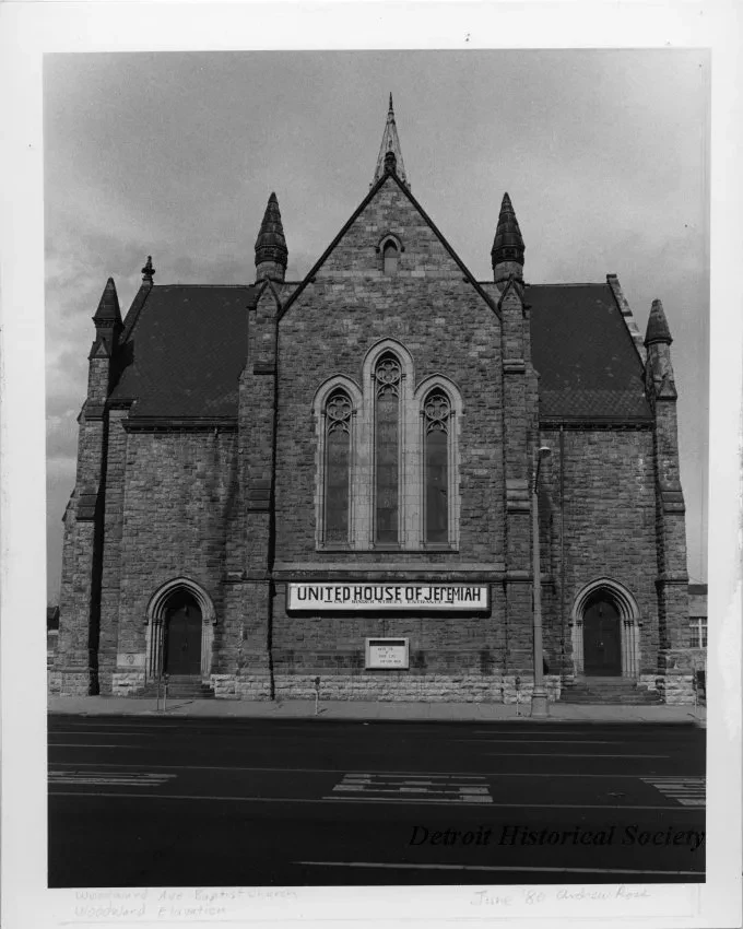 Print, Photographic - Woodward Ave Baptist Church, Woodward Elevation