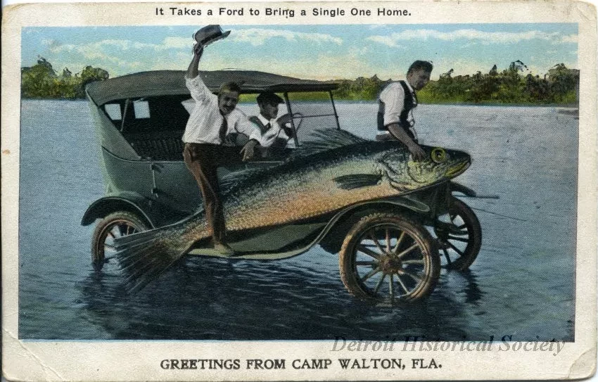 Postcard - It Takes a Ford to Bring a Single One Home.
Greetings from Camp Walton, FLA.