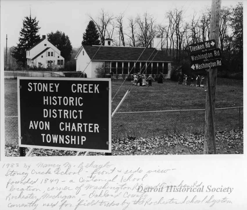 Print, Photographic - Stoney Creek School - front + side view - founded 1849 - a centennial school