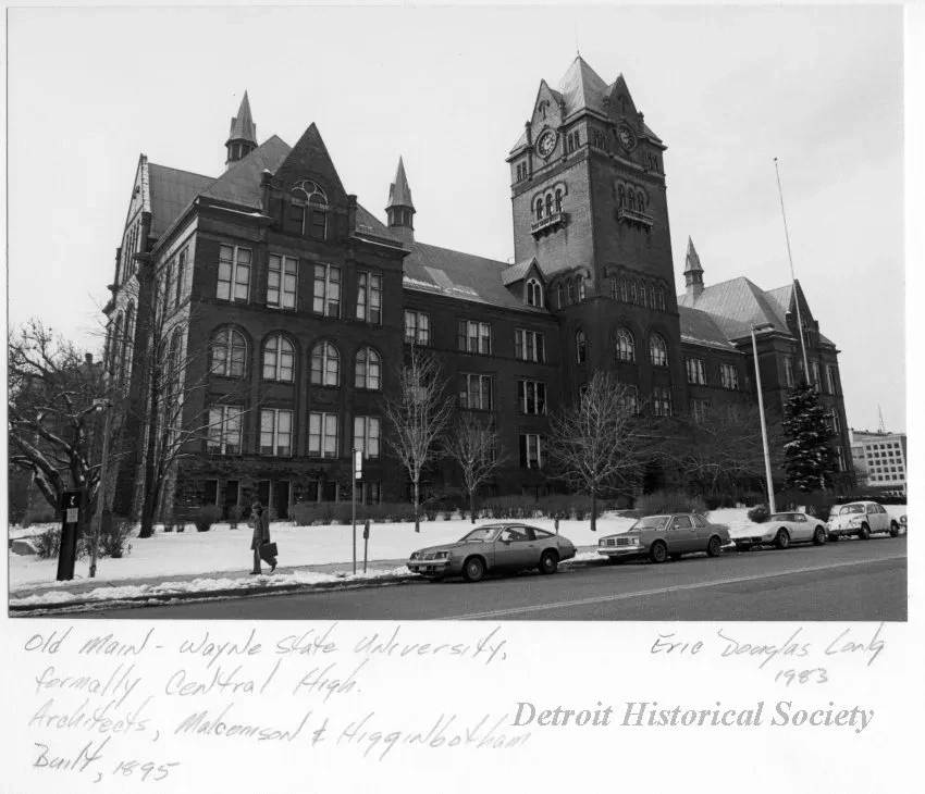 Print, Photographic - Old Main, Wayne State University, formally [sic] Central High School