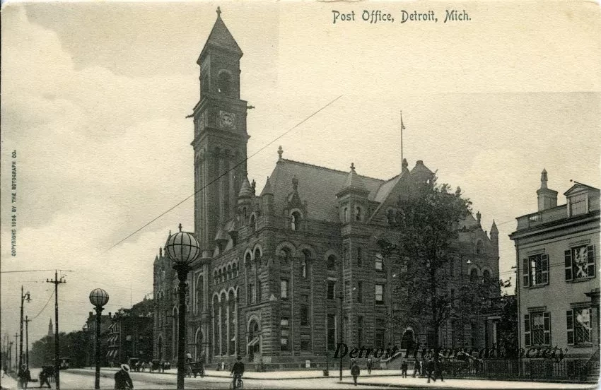 Postcard - Post Office, Detroit, Mich.