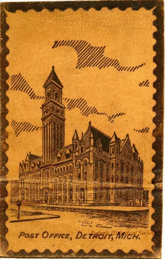 Postcard - Post Office, Detroit, Mich.