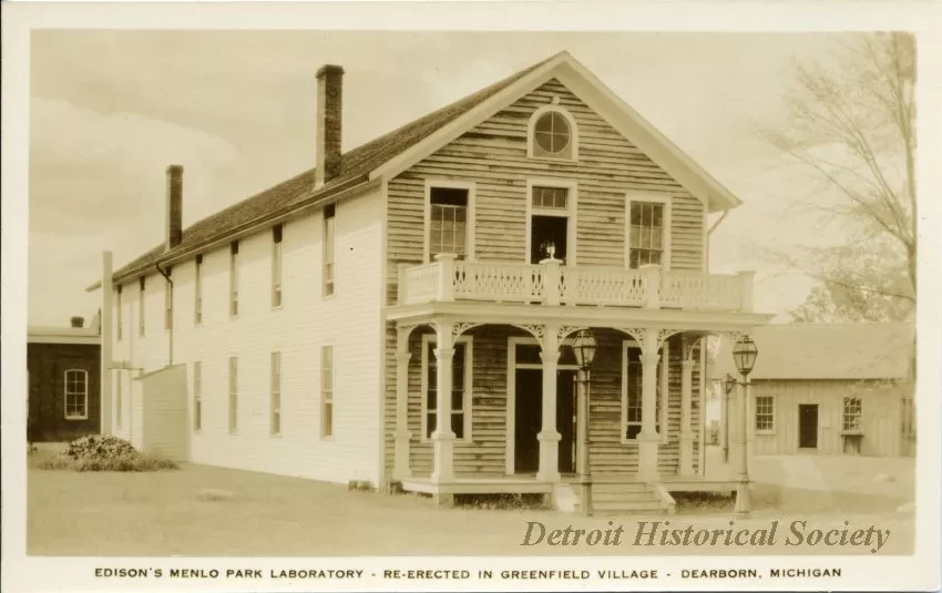 Postcard - Edison's Menlo Park Laboratory - Re-erected in Greenfield Village - Dearborn, Michigan
