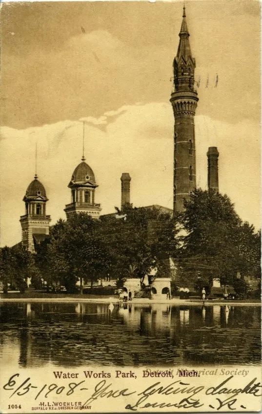 Postcard - Water Works Park, Detroit, Mich.