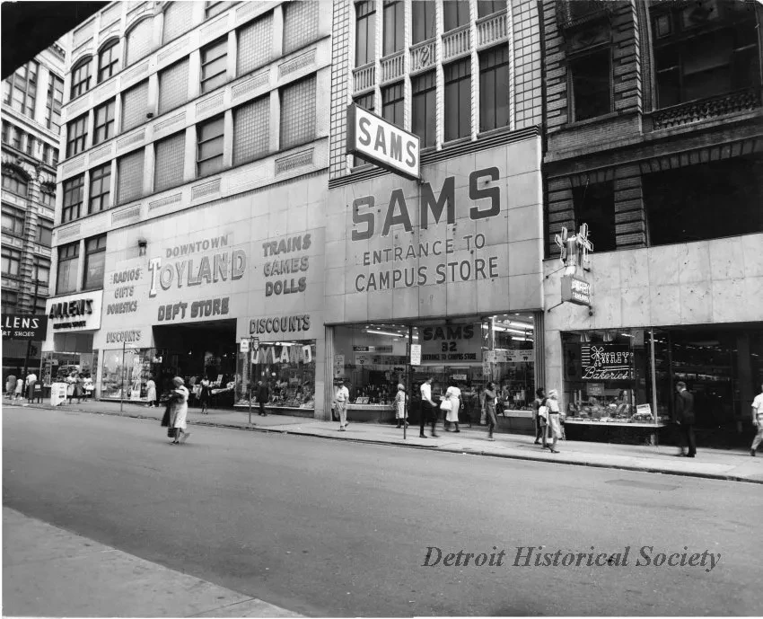 Print, Photographic - Looking Across Gratiot Avenue From J.L. Hudson Co. Plaque