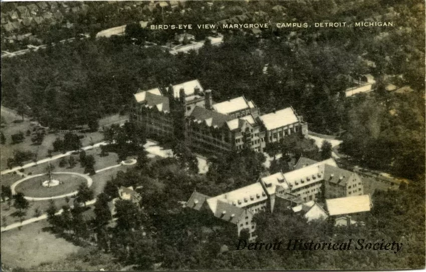 Postcard - Bird's-Eye View, Marygrove Campus, Detroit, Michigan.