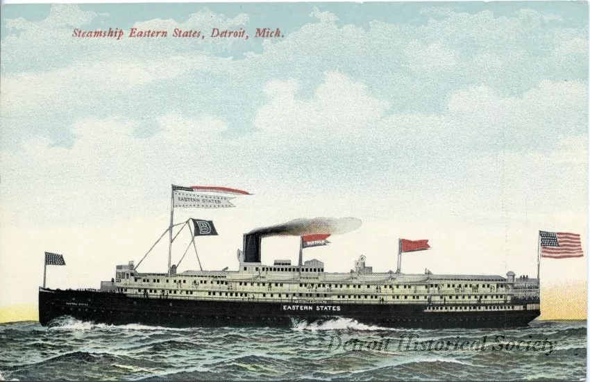 Postcard - Steamship Eastern States, Detroit, Mich.