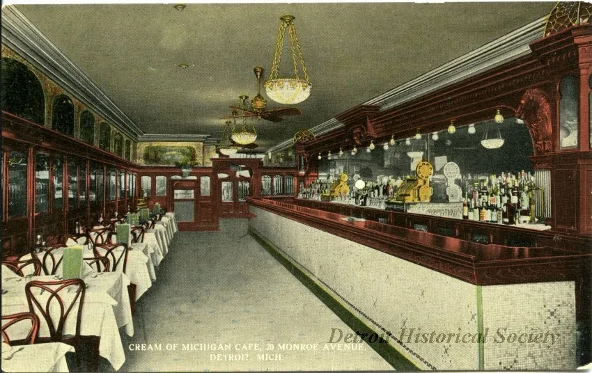 Postcard - Cream of Michiagn Cafe, 20 Monroe Avenue, Detroit, Mich.