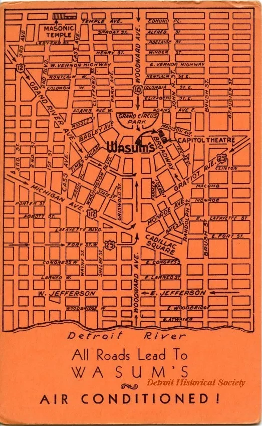 Postcard - All Roads Lead to Wasum's - Air Conditioned!