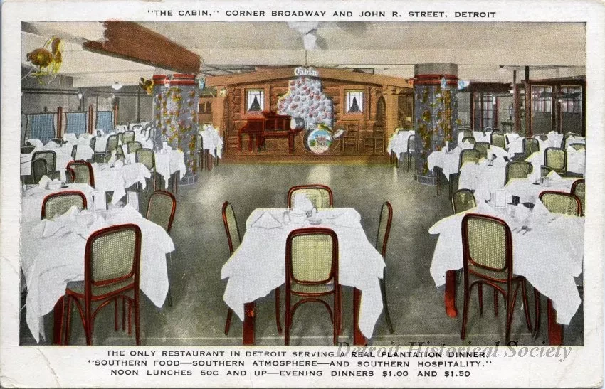 Postcard - "The Cabin," Corner Broadway and John R. Street, Detroit