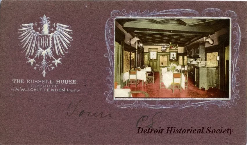 Postcard - The Russell House, Detroit, W.J. Chittenden, Prop