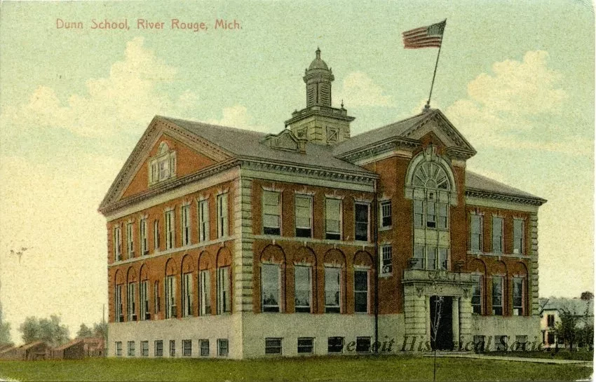 Postcard - Dunn School, River Rouge, Mich.