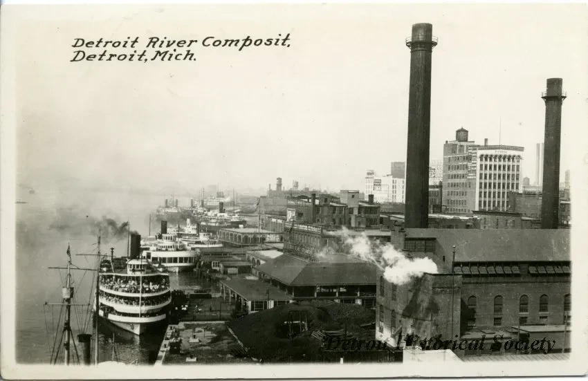 Postcard - Detroit River Composit, Detroit, Mich.