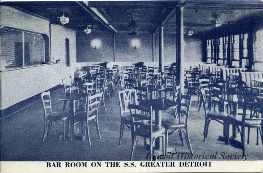 Postcard - Bar Room on the S.S. Greater Detroit
