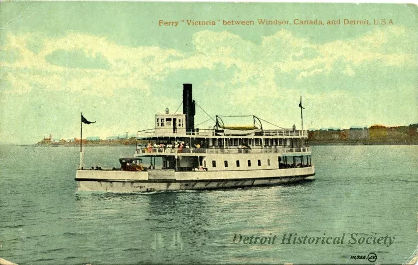 Postcard - Ferry "Victoria" between Windsor, canada, and Detroit, U.S.A.