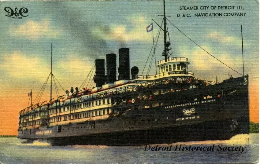 Postcard - Steamer City of Detroit III, D. & C. Navigation Company