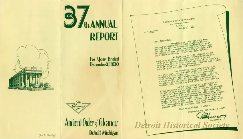 Brochure - 37th Annual Report For Year Ended December 31, 1930