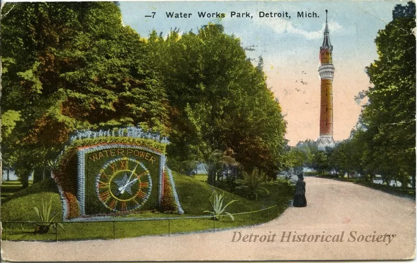Postcard - Water Works Park, Detroit, Mich.