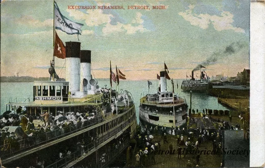 Postcard - Excursion Steamers, Detroit, Mich.