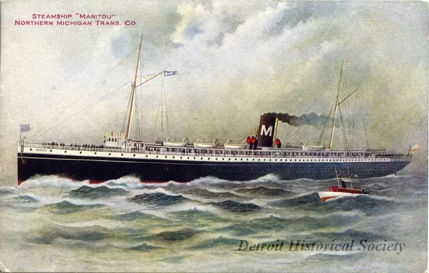 Postcard - Steamship "Manitou" Northern Michigan Trans. Co