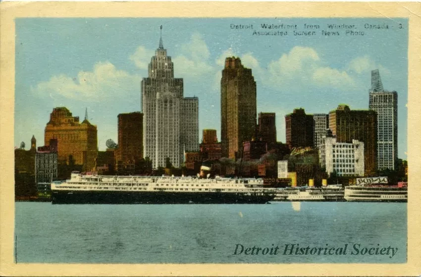 Postcard - Detroit Waterfront from Windsor, Canada