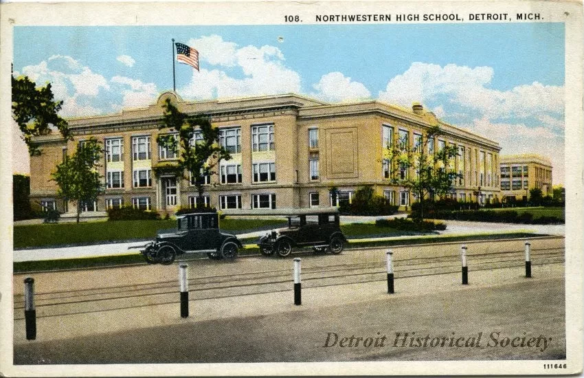 Postcard - Northwestern High School, Detroit, Mich