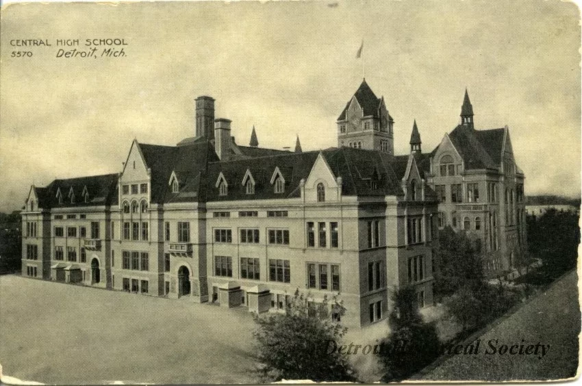 Postcard - Central High School, Detroit, Mich.