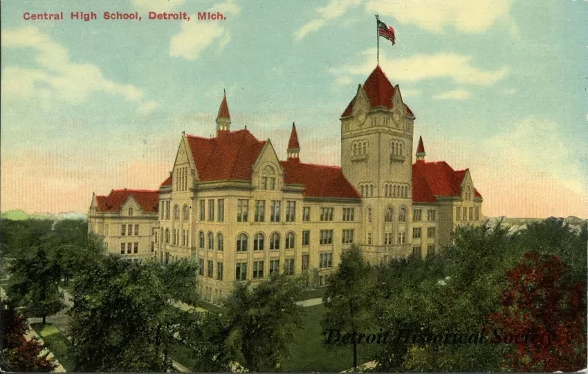 Postcard - Central High School, Detroit, Mich.