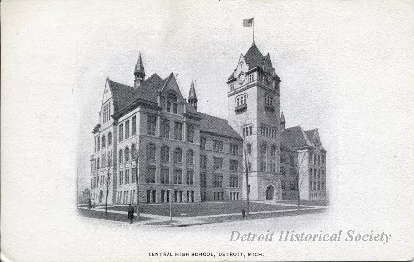 Postcard - Central High School, Detroit, Mich.