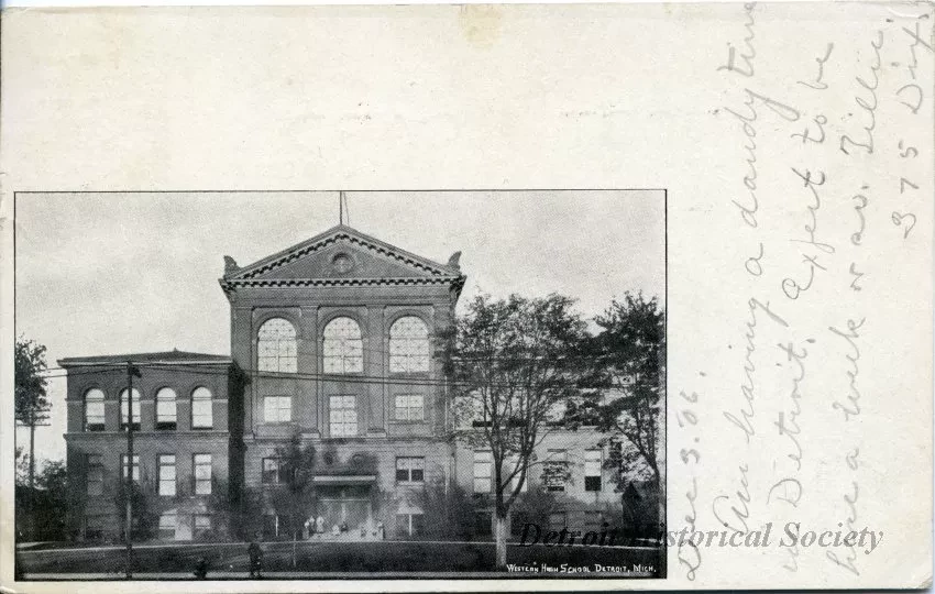 Postcard - Western High School, Detroit, Mich.