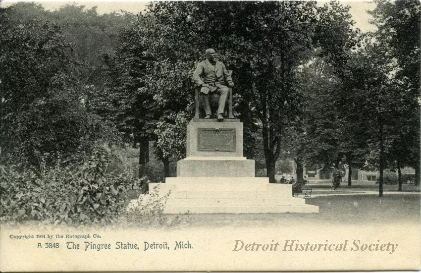 Postcard - The Pingree Statue, Detroit, Mich.
