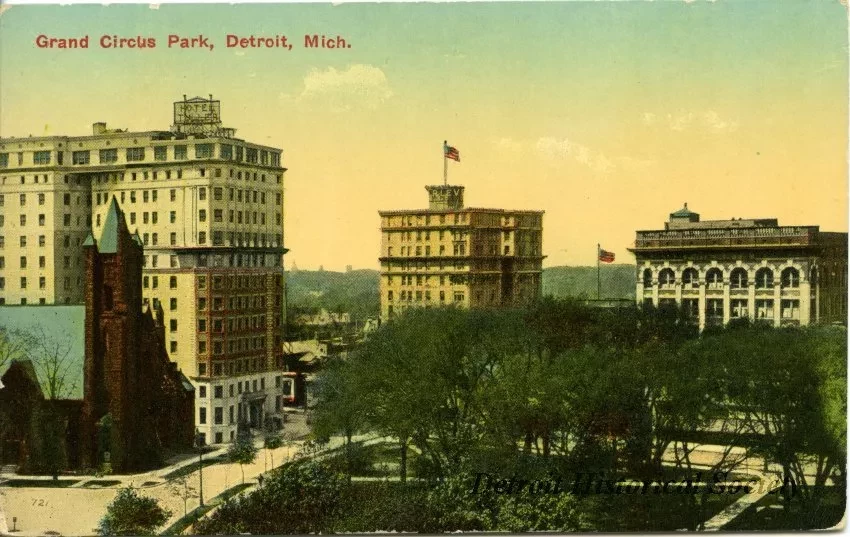 Postcard - Grand Circus Park, Detroit, Mich.