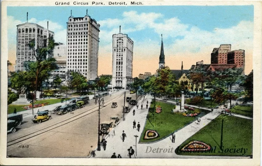Postcard - Grand Circus Park, Detroit, Mich.